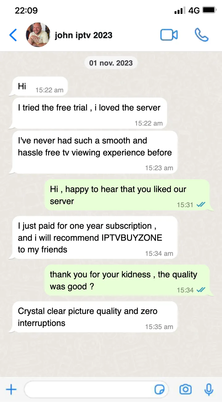 Customer WhatsApp review