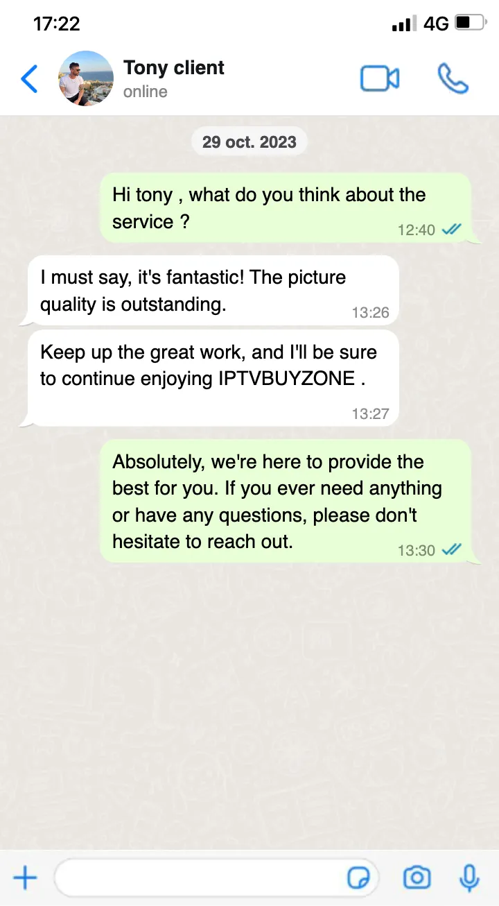 Customer WhatsApp review